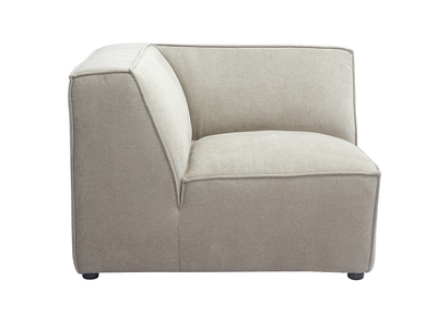 Módulo central de esquina para sofá en tejido chenilla beige SPLIT