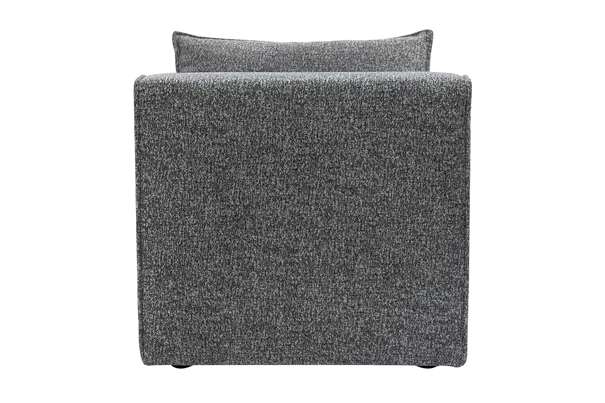 M�dulo central para sof� de tela gris oscuro jaspeado KERRY