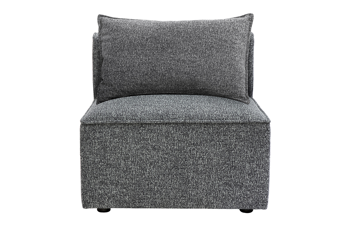 M�dulo central para sof� de tela gris oscuro jaspeado KERRY