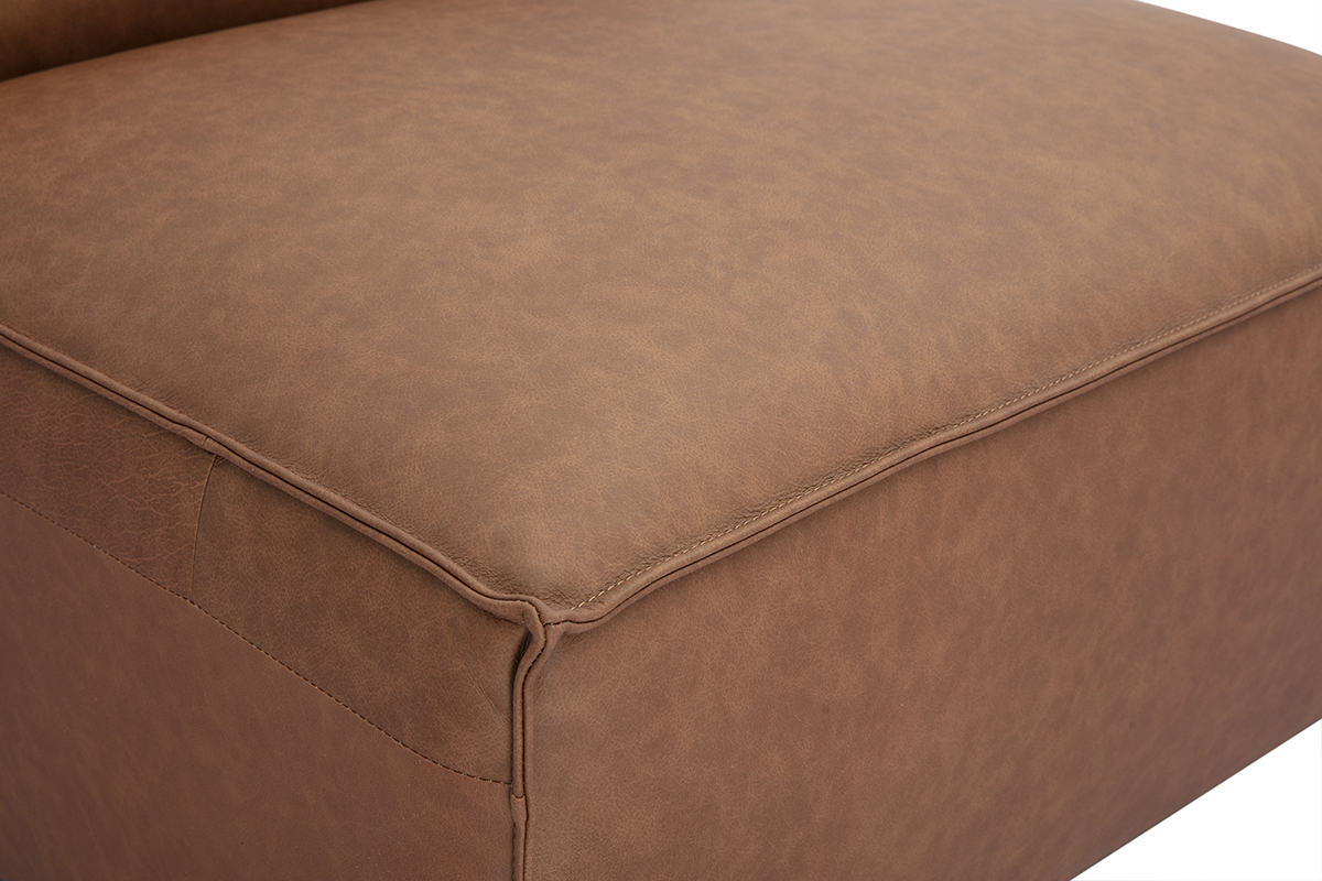 M�dulo central para sof� en cuero marr�n SPLIT