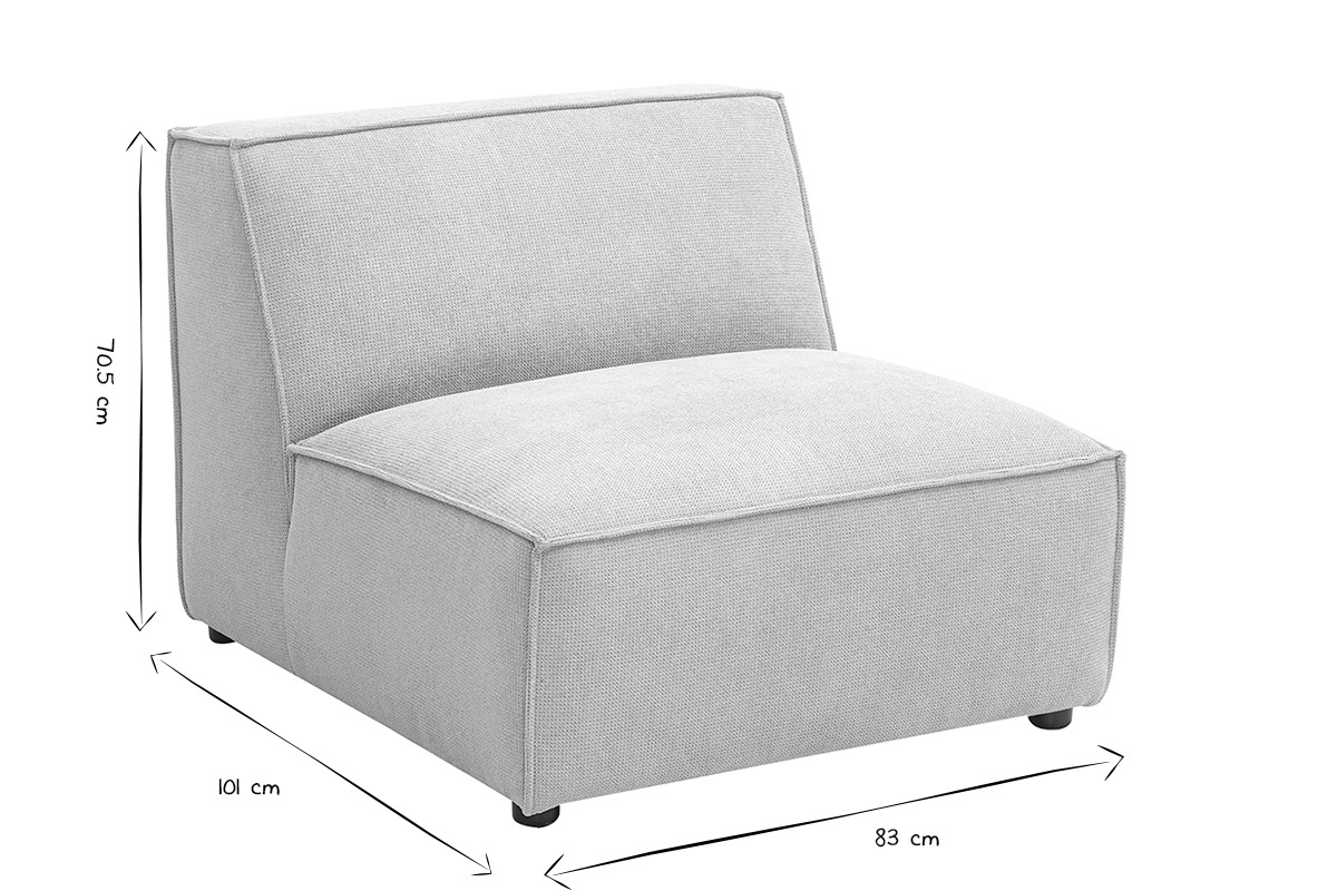 M�dulo central para sof� en tejido chenilla beige SPLIT