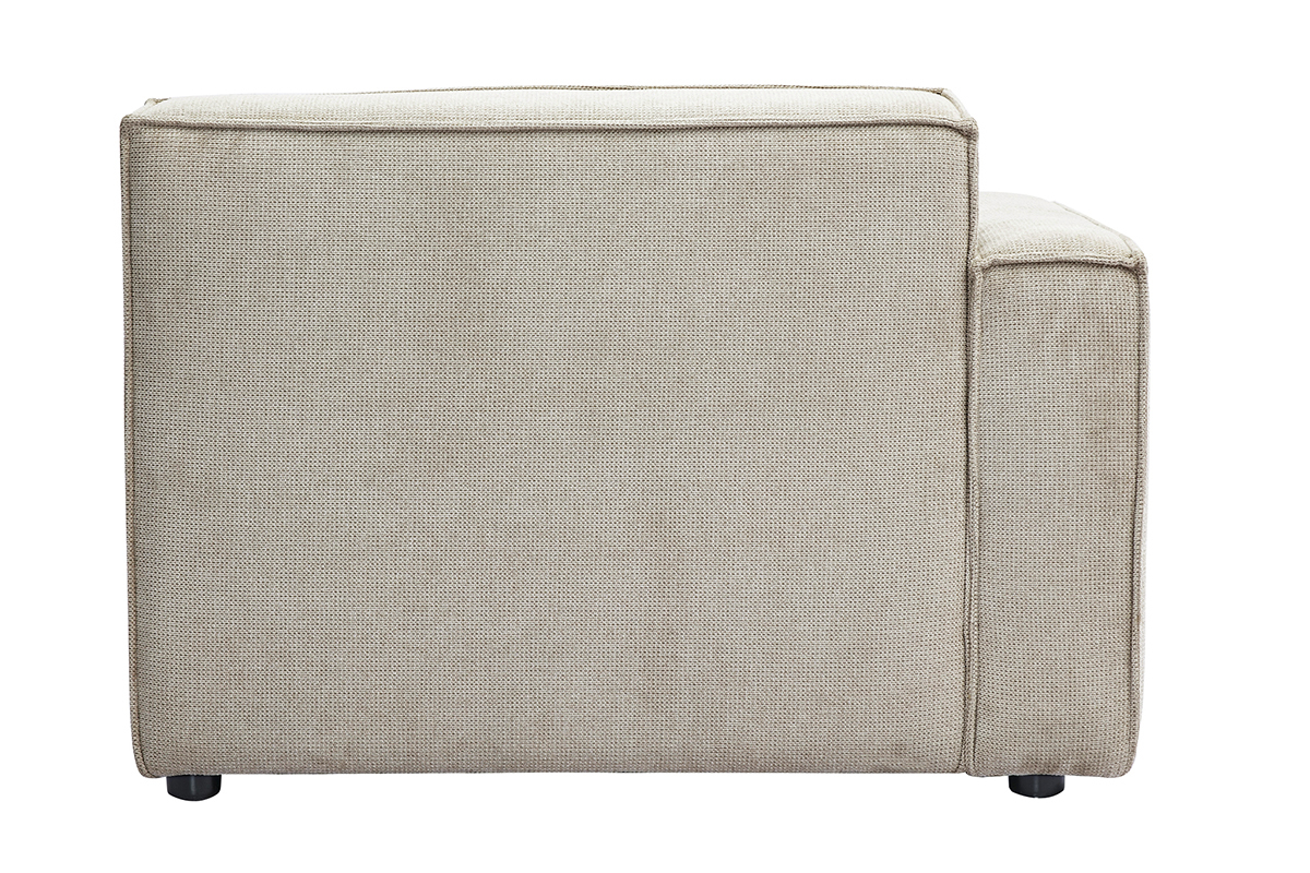 Mdulo de ngulo izquierdo para sof en tejido efecto terciopelo texturado beige SPLIT