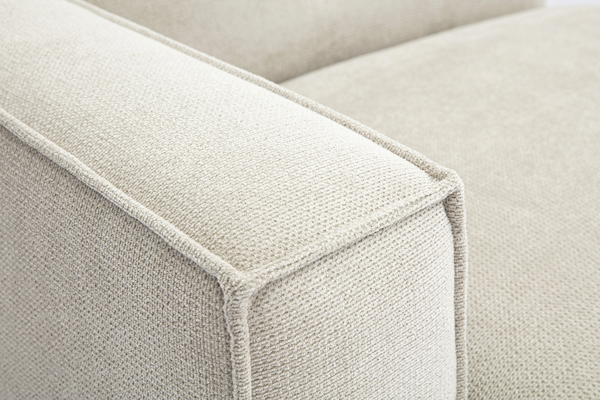 Mdulo de ngulo izquierdo para sof en tejido efecto terciopelo texturado beige SPLIT