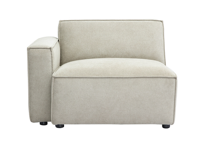 Módulo de ángulo izquierdo para sofá en tejido efecto terciopelo texturado beige SPLIT