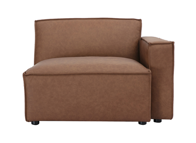 Módulo de esquina derecha para sofá de cuero marrón SPLIT