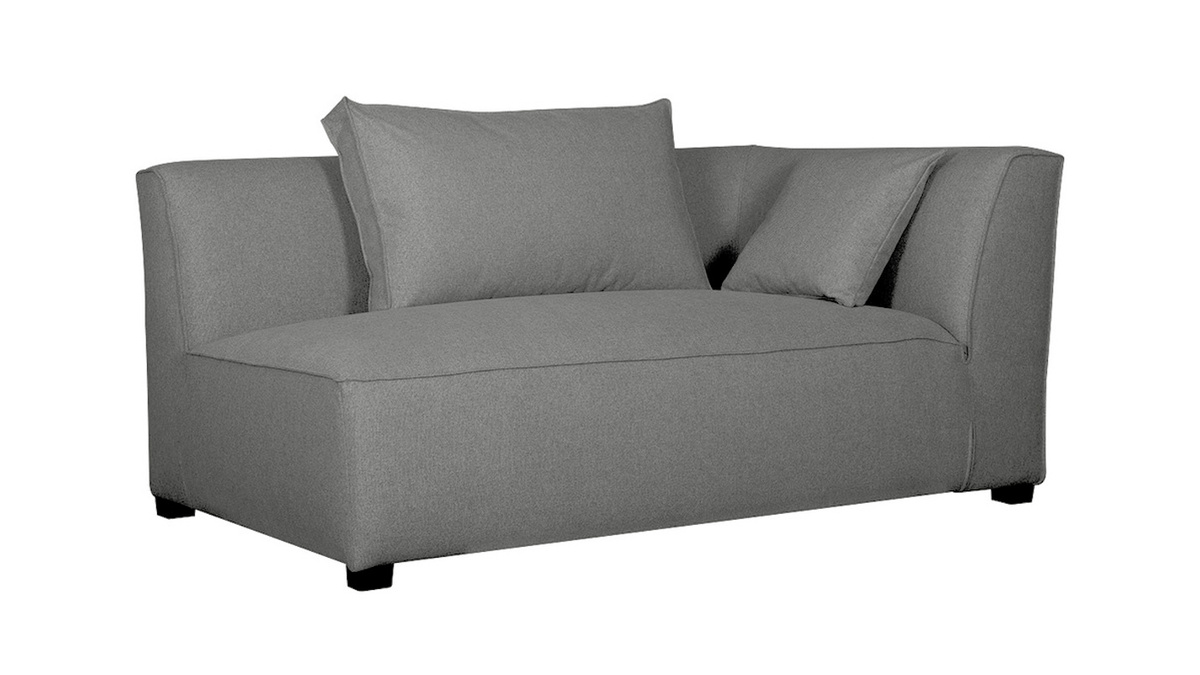 Mdulo de esquina derecha para sof de tejido gris antracita PLURIEL