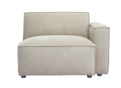 Módulo de esquina derecha para sofá en tejido chenilla texturado beige SPLIT