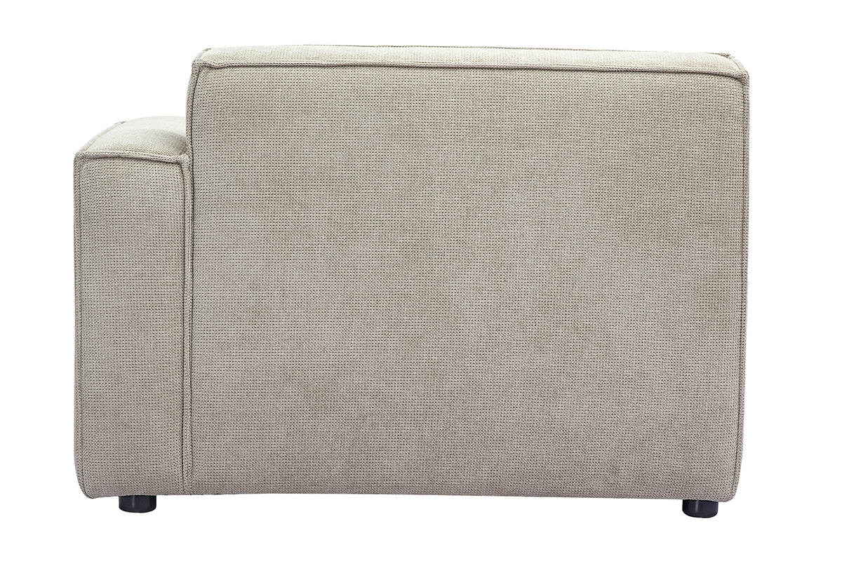 Mdulo de esquina derecha para sof en tela efecto terciopelo texturado beige SPLIT