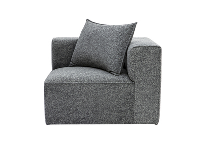 Módulo de esquina derecho para sofá en tela gris oscuro KERRY