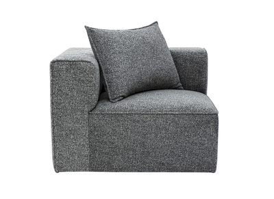 Módulo de esquina izquierda para sofá de tela jaspeada gris oscuro KERRY