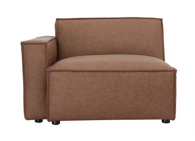 Módulo de esquina izquierda para sofá en cuero marrón SPLIT