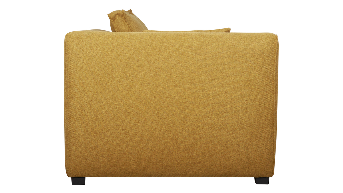 Módulo de esquina izquierdo para sofá en tejido amarillo comino PLURIEL