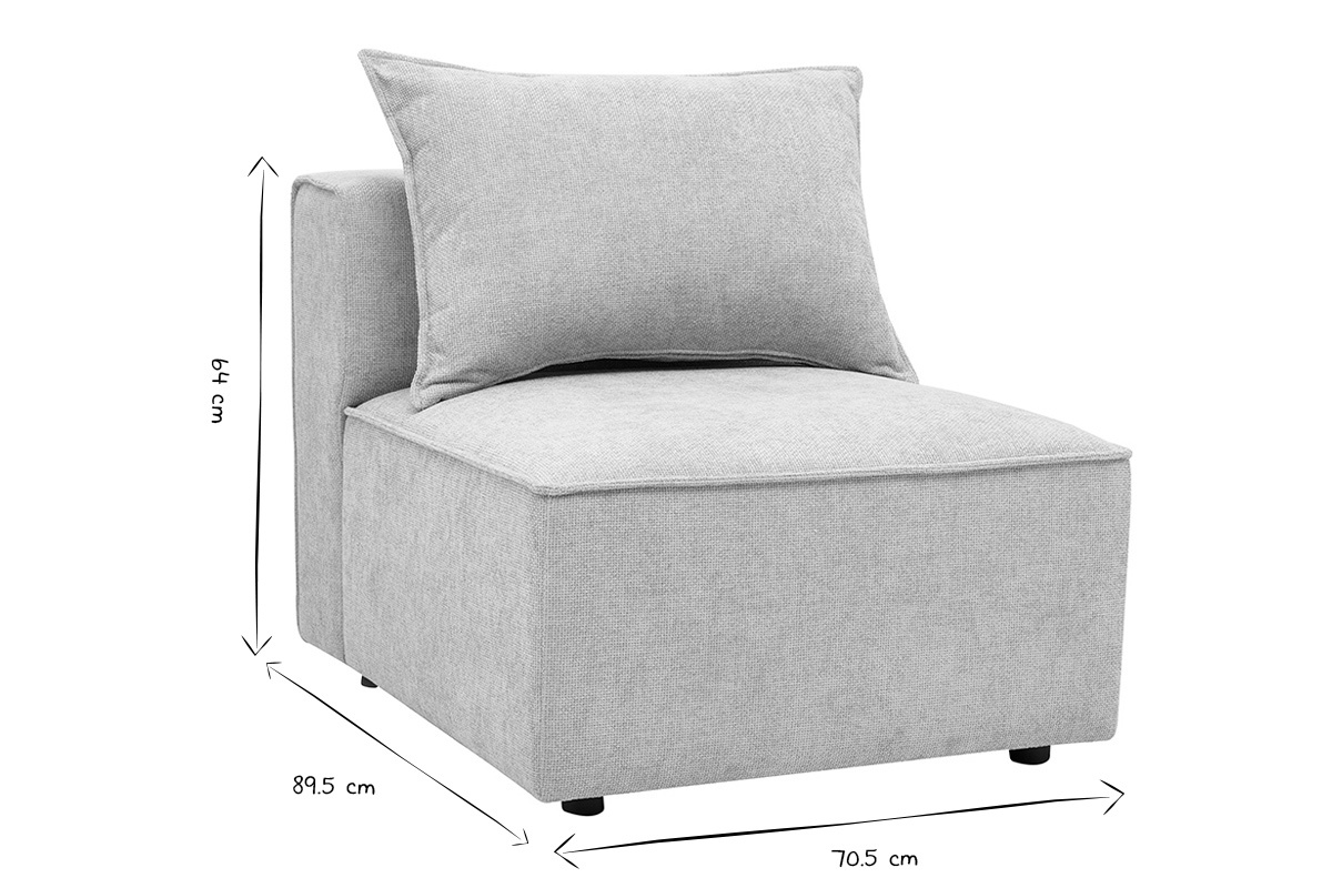 M�dulo derecho KERRY, dimensiones L70.5 x P89.5 x H64 cm en negro y blanco, coj�n incluido.
