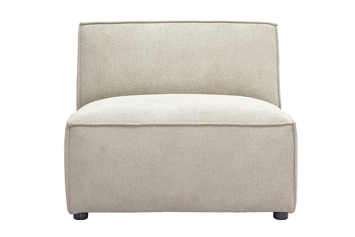 Mdulo derecho para sof en tela efecto terciopelo texturizado beige SPLIT