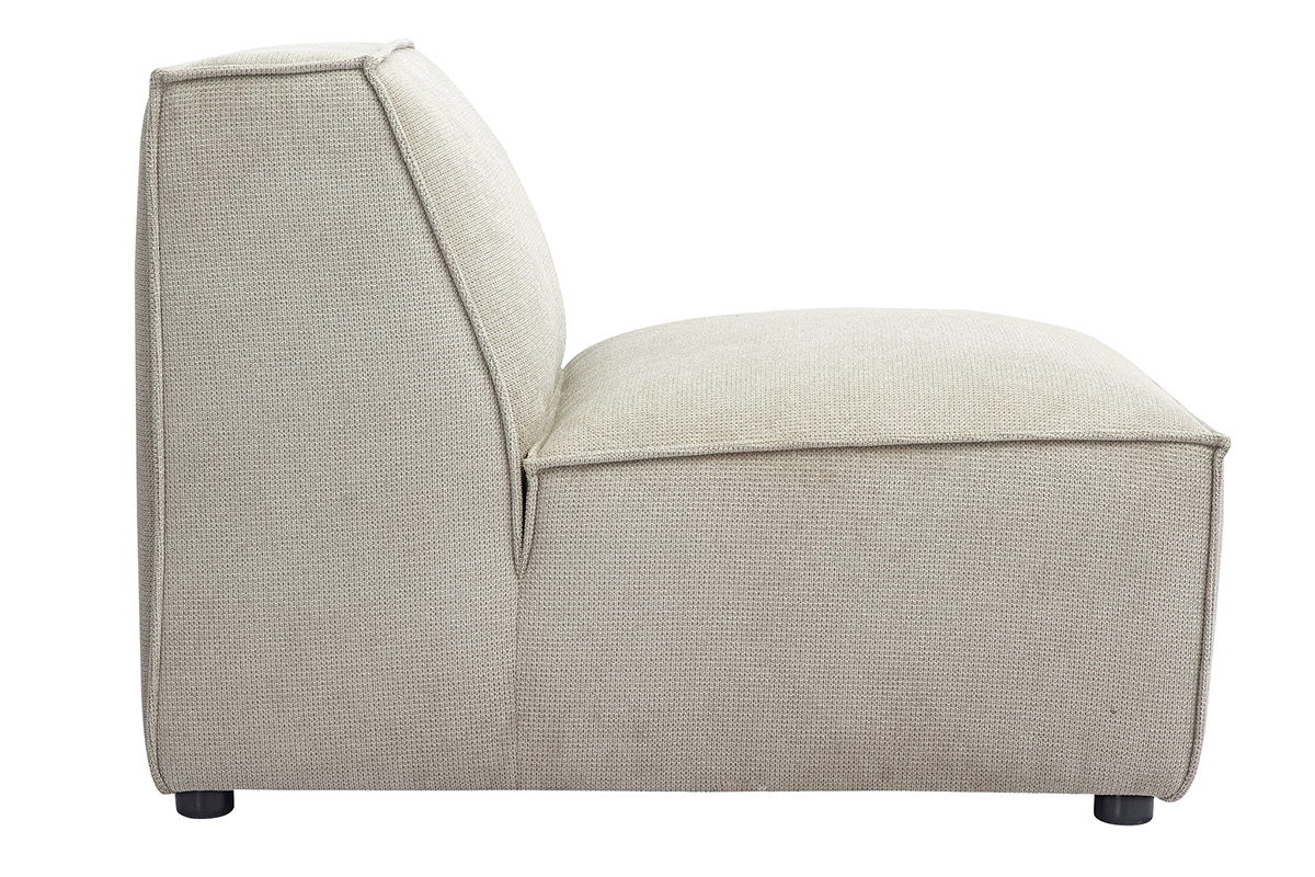 Mdulo derecho para sof en tela efecto terciopelo texturizado beige SPLIT
