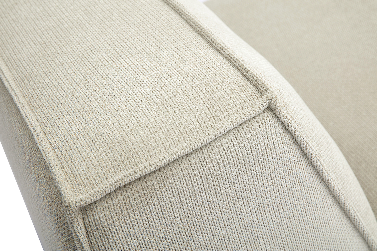 Mdulo derecho para sof en tela efecto terciopelo texturizado beige SPLIT