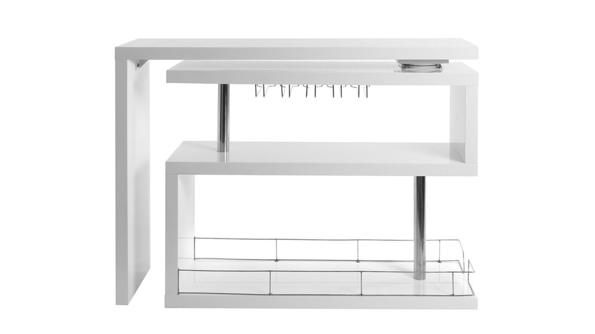 Mueble-bar diseño lacado blanco móvil MAX