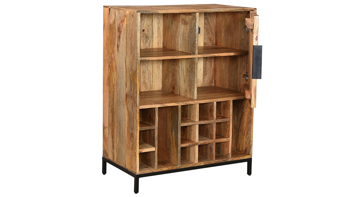 Mueble botellero en mango macizo HIPPOLYTE