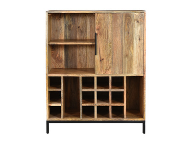 Mueble botellero en mango macizo HIPPOLYTE