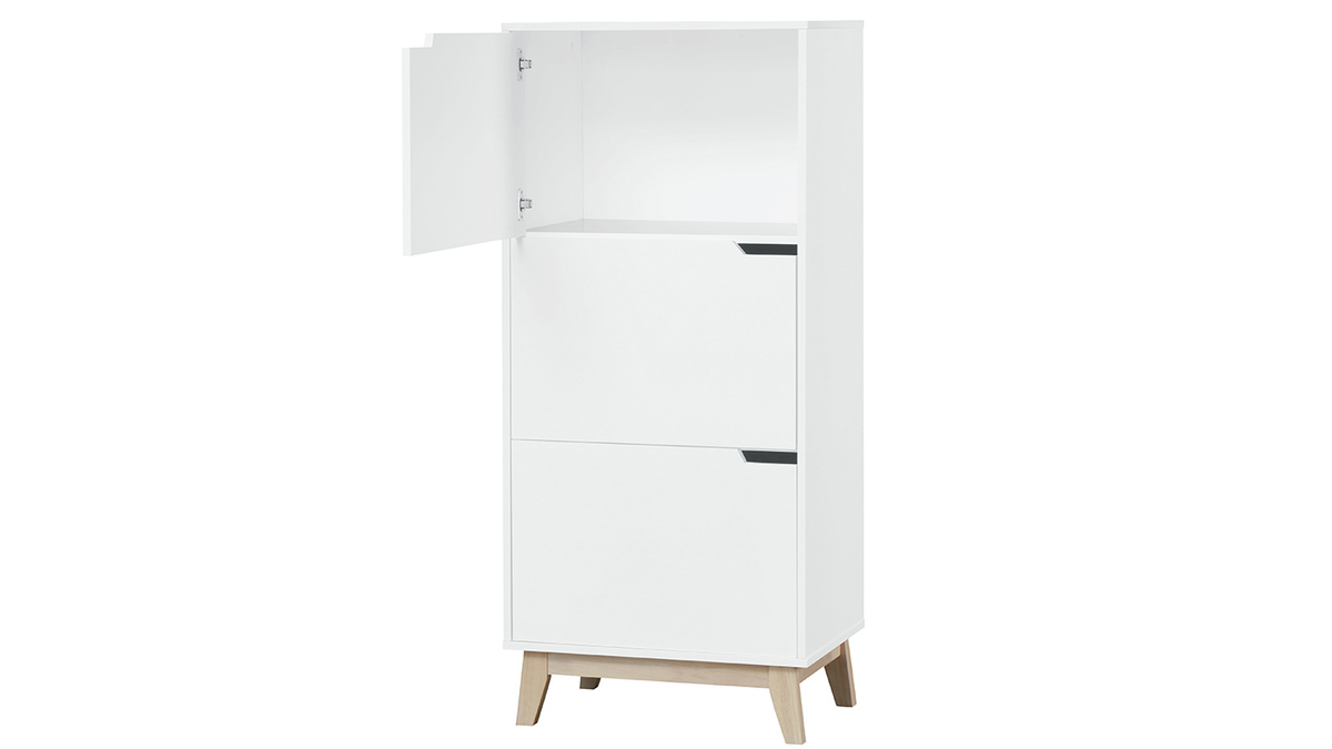 Mueble de almacenaje blanco 3 puertas LEENA