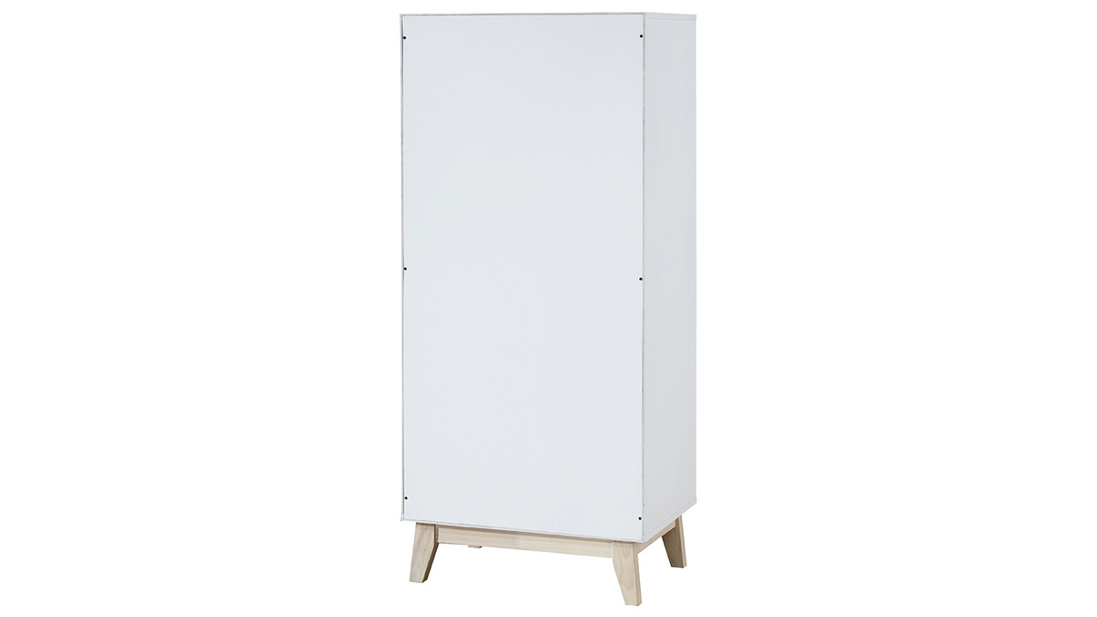 Mueble de almacenaje blanco 3 puertas LEENA - Miliboo