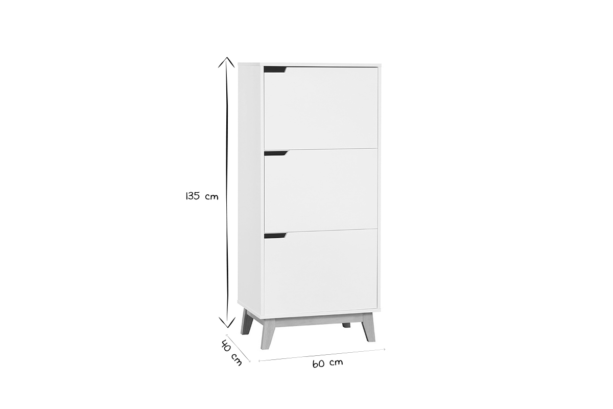 Mueble de almacenaje blanco 3 puertas LEENA