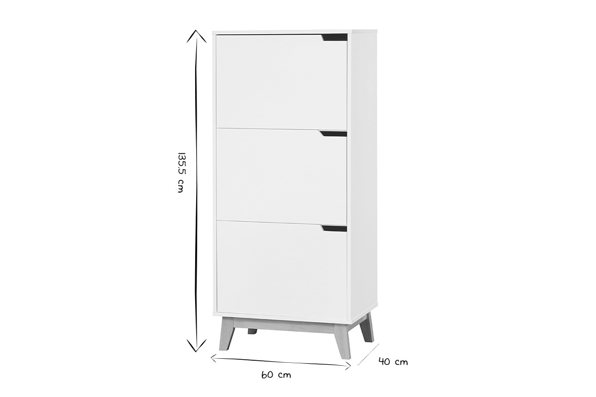 Mueble de almacenaje blanco 3 puertas LEENA