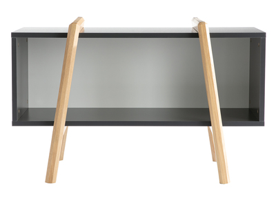 Mueble de almacenaje gris y madera WOOD TANG - Mueble de almacenaje gris y madera WOOD TANG