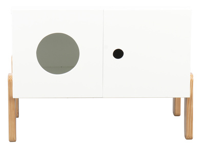 Mueble de almacenaje madera y blanco TIMEHLO - Mueble de almacenaje madera y blanco TIMEHLO