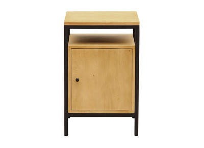 Mueble de almacenaje para escritorio de madera de mango y metal negro OPIUM