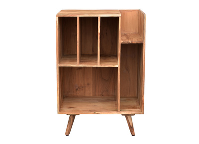 Mueble de almacenaje vinilos en acacia maciza VIRGILE