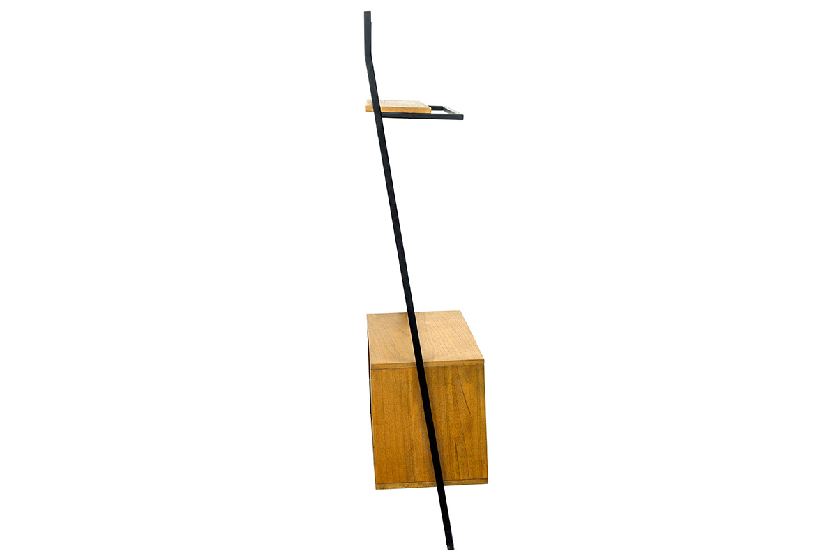 Mueble de almacenaje vintage madera y metal negro SERAH