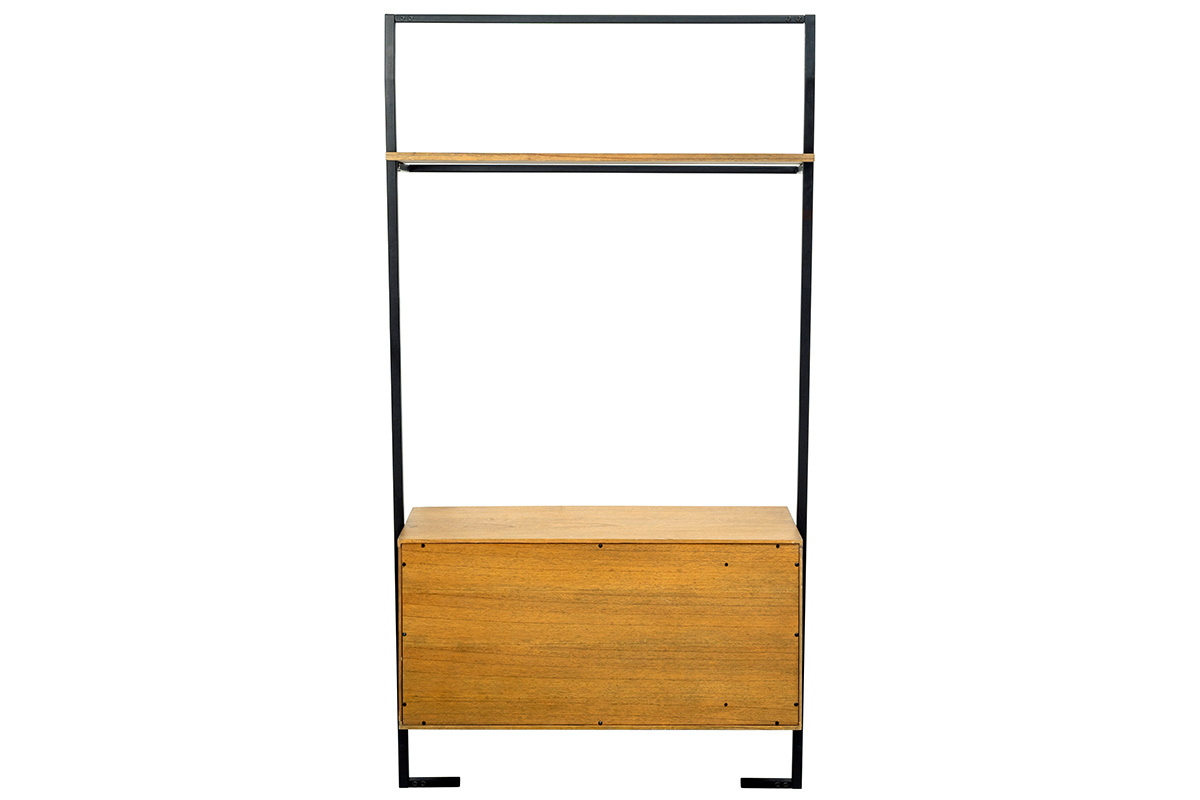 Mueble de almacenaje vintage madera y metal negro SERAH