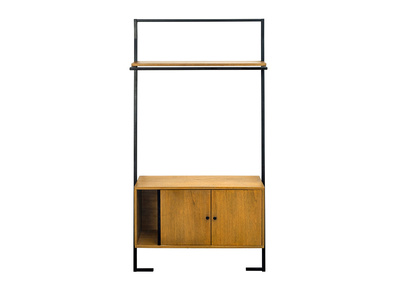 Mueble de almacenaje vintage madera y metal negro SERAH