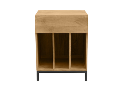 Mueble de almacenamiento para vinilos de madera maciza y metal negro L50 cm YPSTER