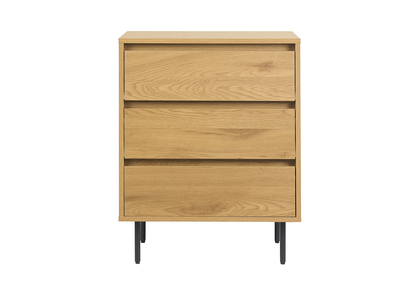 Mueble de ba&ntilde;o acabado madera clara roble y metal negro L60 cm ARAGON