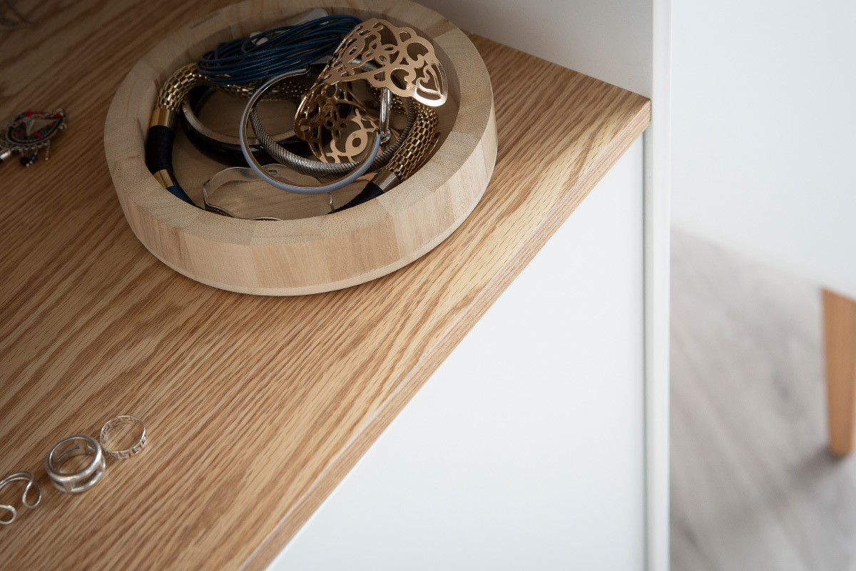 Mueble de bao blanco y madera TOTEM