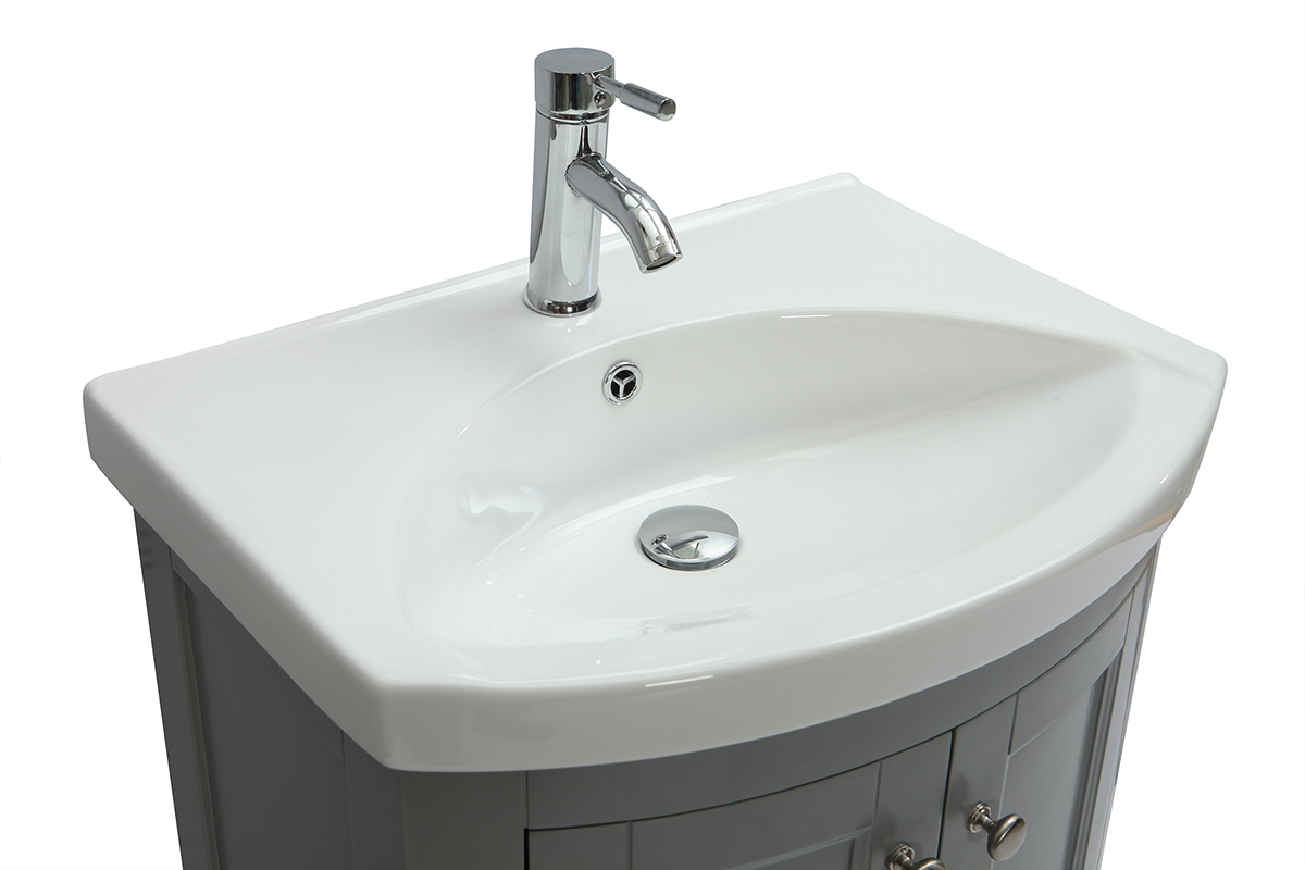 Mueble de bao con lavabo y almacenaje gris KLASI