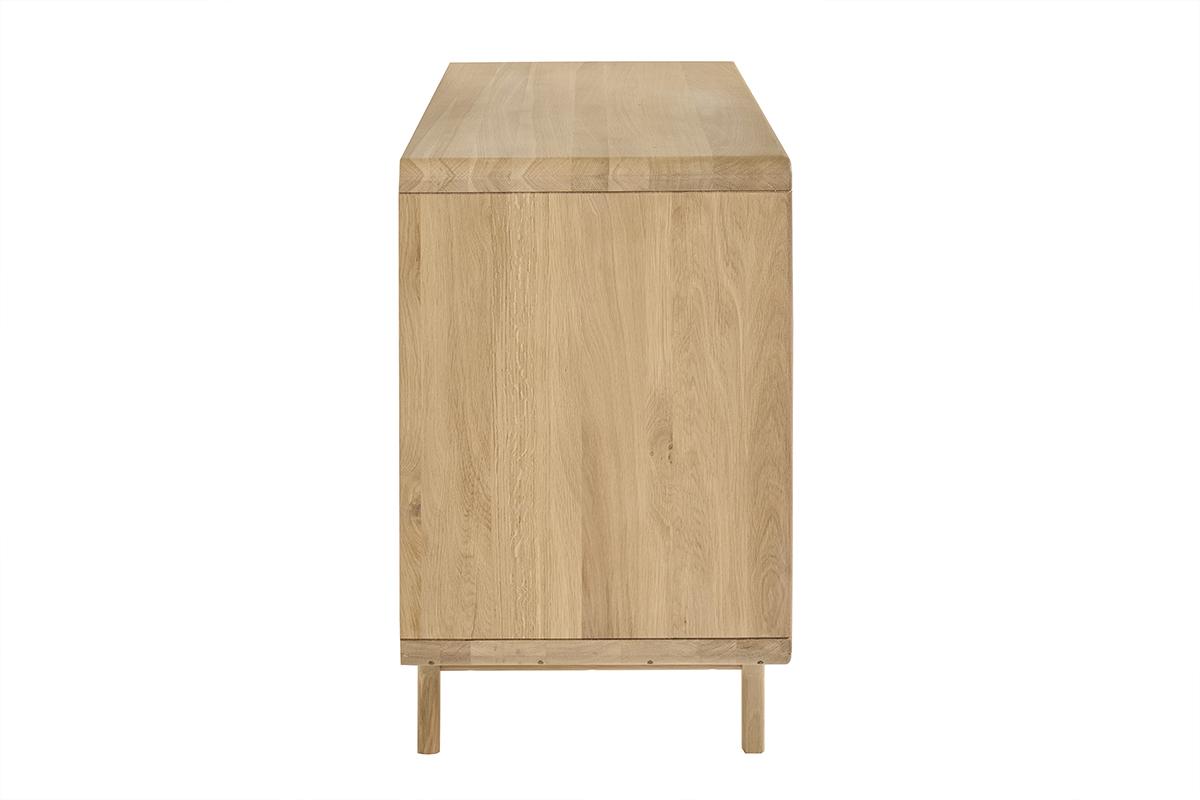 Mueble de ba�o de madera de roble macizo, vista de perfil, estilo escandinavo