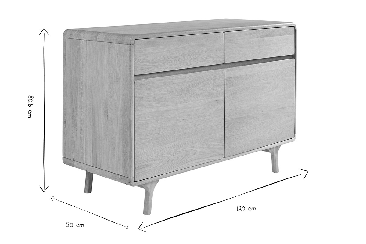 Mueble de ba�o de madera maciza de roble, dimensiones: 120 cm x 50 cm x 80,6 cm, en blanco y negro.