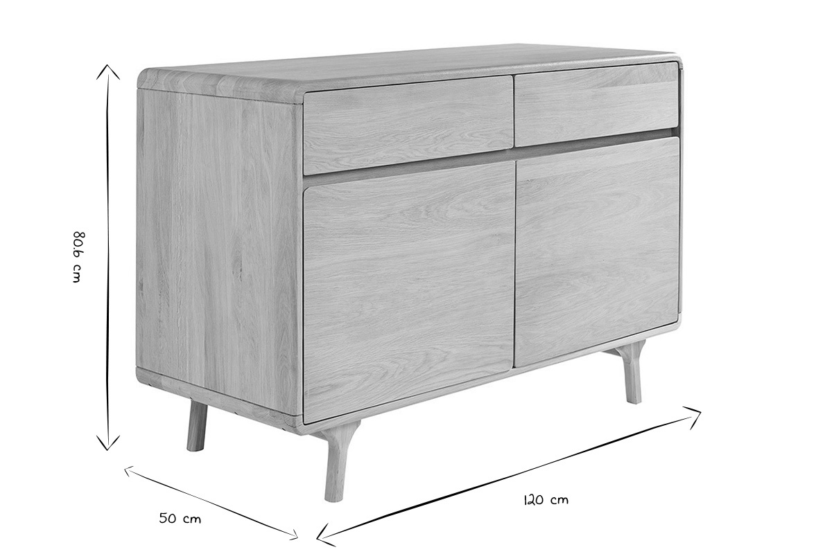 Dimensiones del mueble de ba�o ESTEBAN en blanco y negro, L120 cm x P50 cm x H80,6 cm.