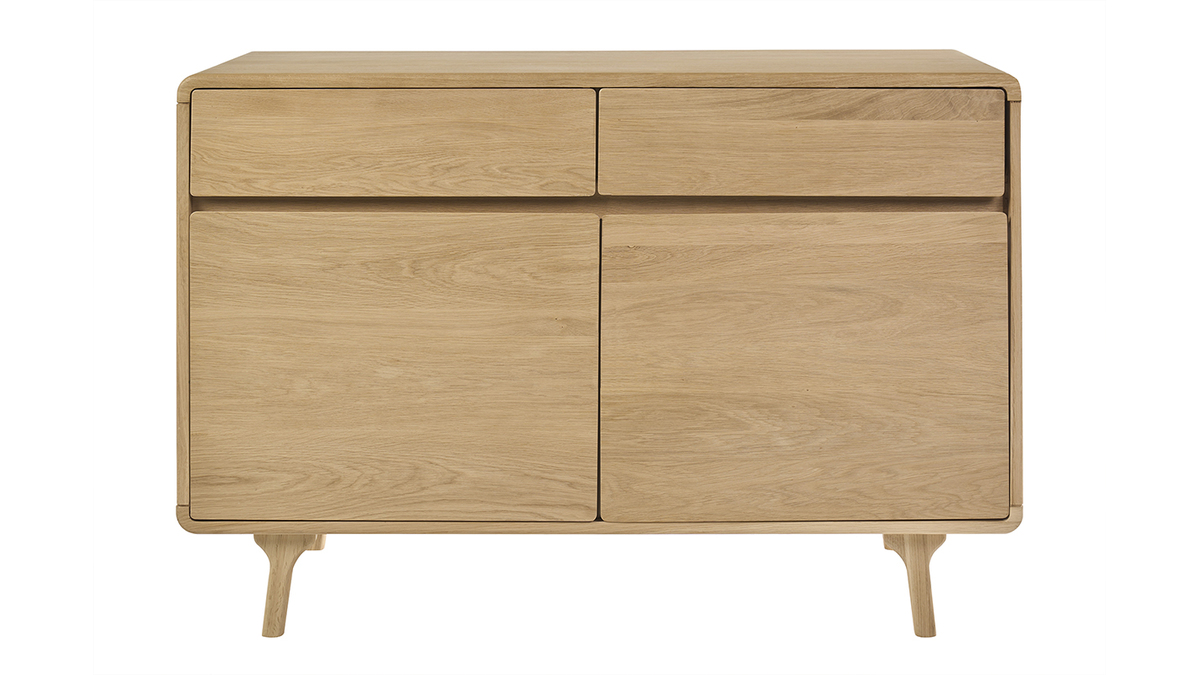 Mueble de ba�o de madera de roble macizo L120 cm ESTEBAN