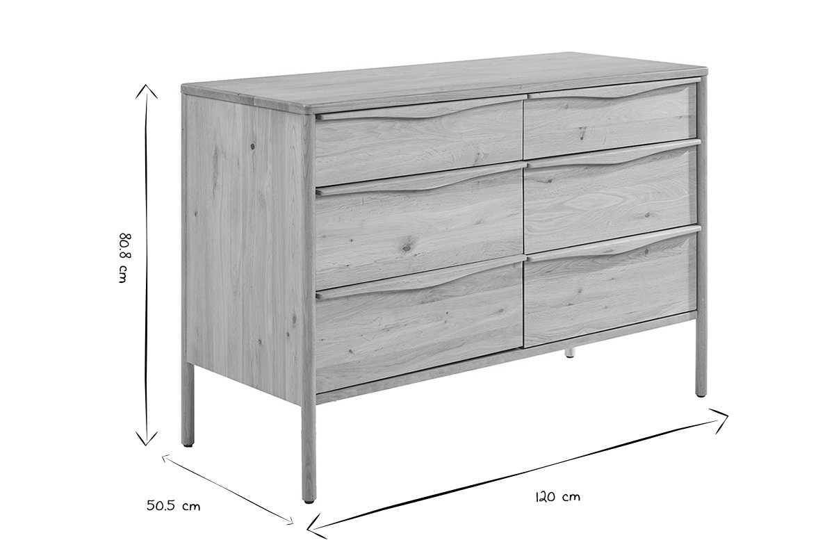 Dimensions del mueble de ba�o MARIN en negro y blanco: L120 x P50.5 x H80.8 cm.