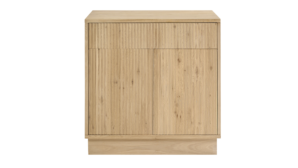 Mueble de ba�o de madera de roble macizo L80 cm ALISTAIR