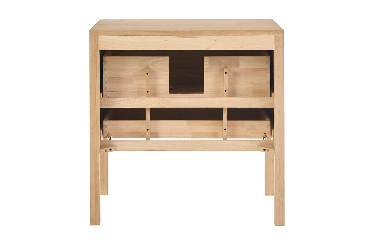 Mueble de ba�o de madera de roble macizo L80 cm JOSHUA
