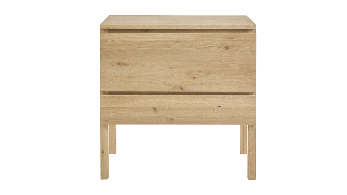Mueble de ba�o de madera de roble macizo L80 cm JOSHUA