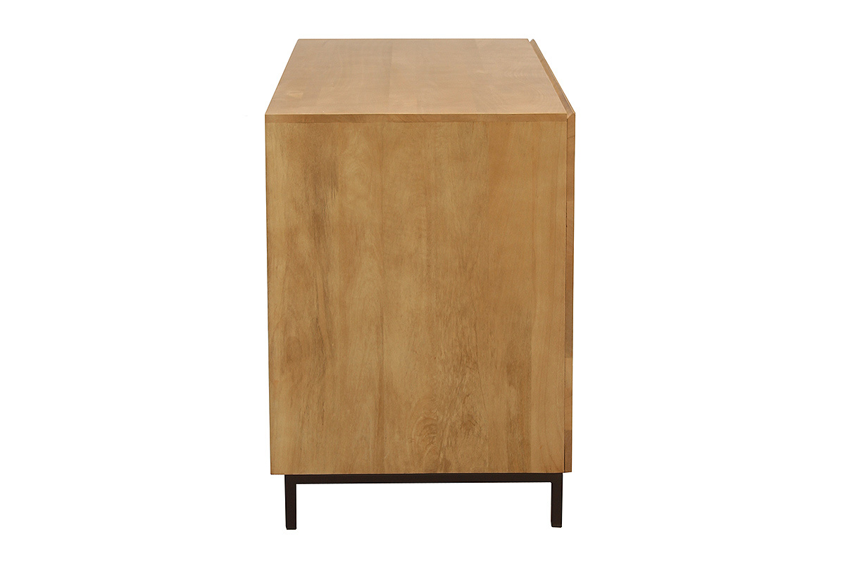 Mueble de ba�o de madera maciza de mango, vista de perfil sobre fondo blanco.