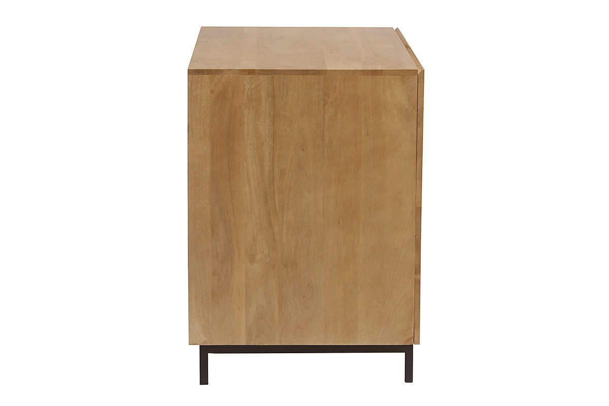Mueble de ba�o de madera maciza de mango, vista de perfil, dise�o moderno y funcional.