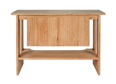 Mueble de ba&ntilde;o de madera maciza de teca L120 cm ALBE