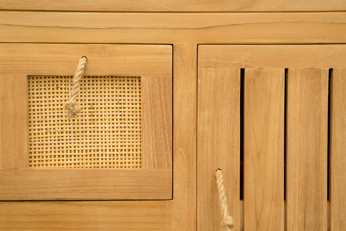 Mueble de ba�o en teca para doble lavabo (lavabos no incluidos) ARECA